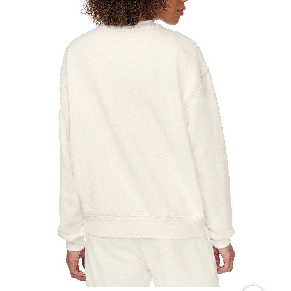 ESPRIT Logo Sweatshirt Women S Cream Crewneck Relaxed Fit Cotton Blend NWT 80s - Picture 11 of 11